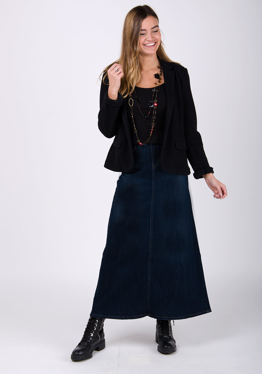 LYDIA Long Denim Skirt Modest Maxi Skirt